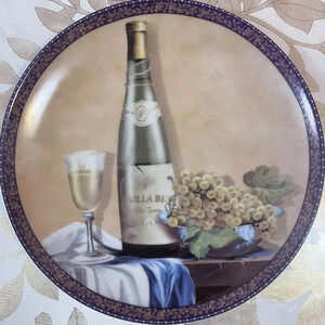 VTG Baum Bros Formalities Gourmet Collection Le Bouquet Wine 8" Plate wall decor